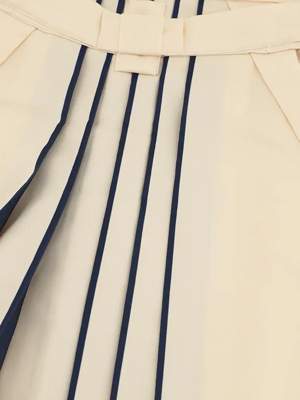 かんたん5歳袴 X791  ブルー疋田柄 片身替り 吉祥文様に龍×ベージュ