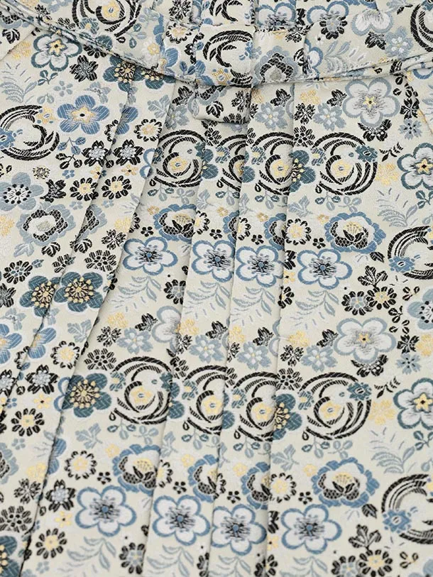 かんたん七五三(5歳男袴)X800 水色ぼかし鶴に桐×ベージュ梅