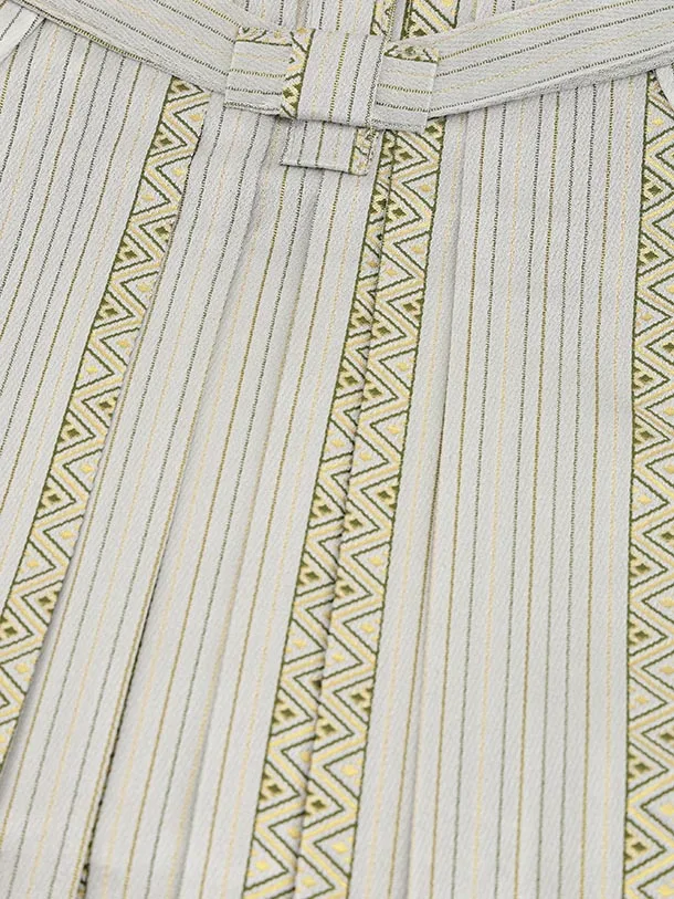 かんたん5歳袴 X803 紺地 束ね熨斗に鷹×ベージュゴールドストライプ