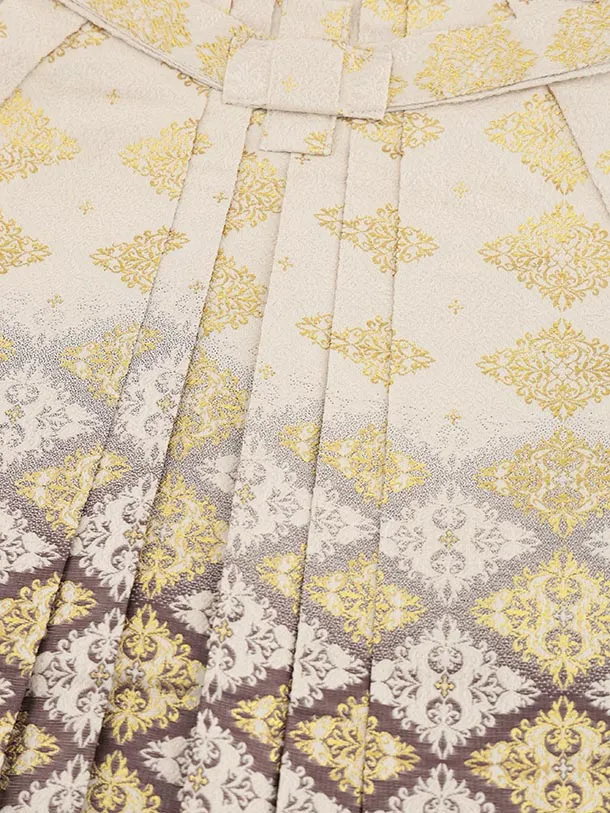 かんたん七五三(5歳男袴)X805 ベージュ 束ね熨斗に鷹×ベージュ茶ぼかし