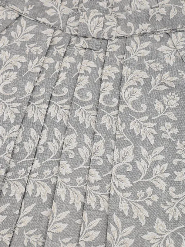 かんたん七五三(5歳男袴)X811 パープルグレー武具に兜×グレー