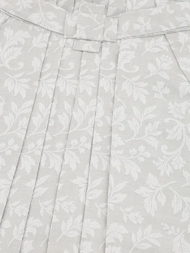 かんたん七五三(5歳男袴)X829 グリーンベージュぼかし桐唐草×グレージュ