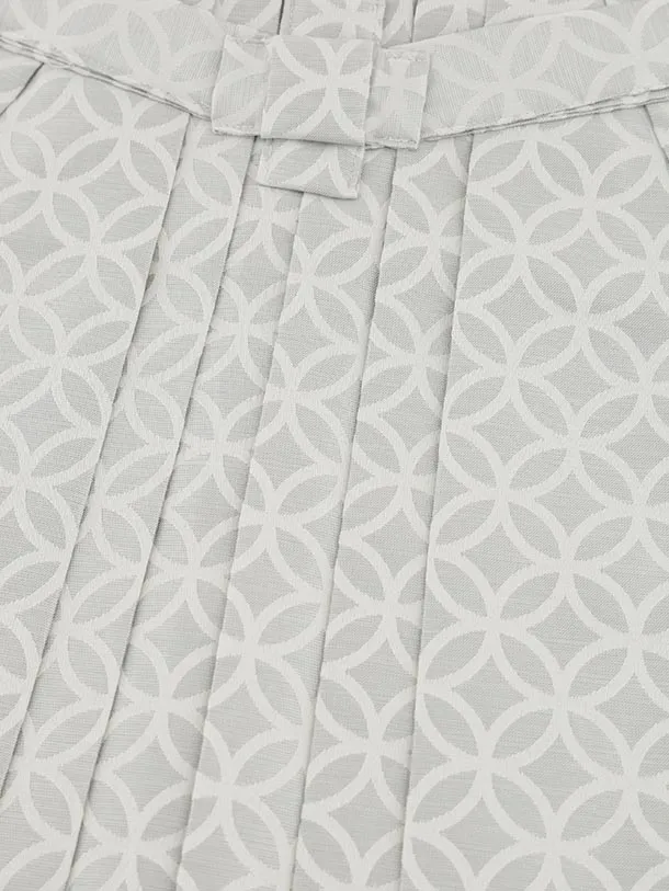 かんたん七五三(5歳男袴)X836 紺地 吉祥文様に兜×白シルバー