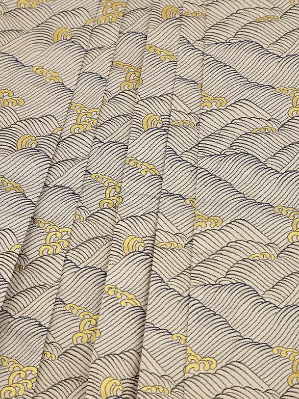 七五三(5歳男袴)X841 ブラウン疋田柄刺繍鷹兜×ゴールド波