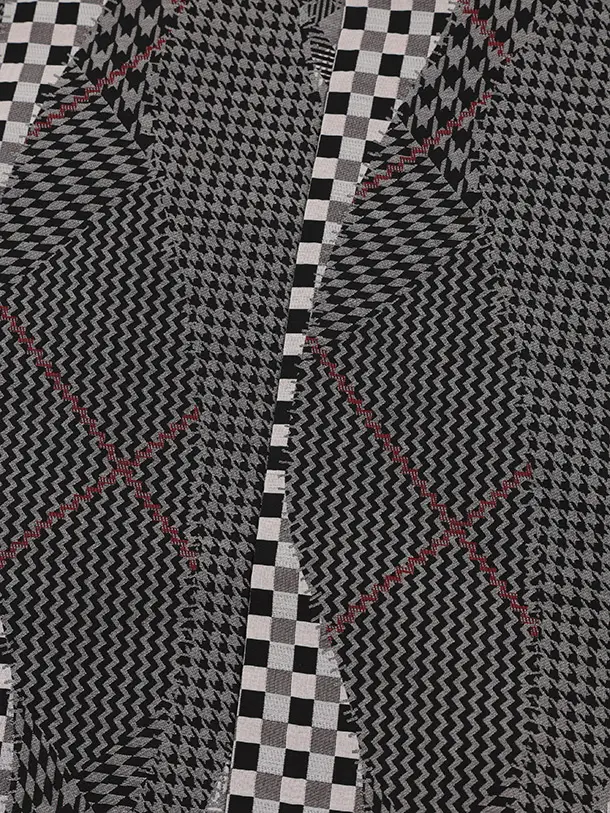 七五三レンタル(5歳男袴)X864 黒チェック×ボルドー