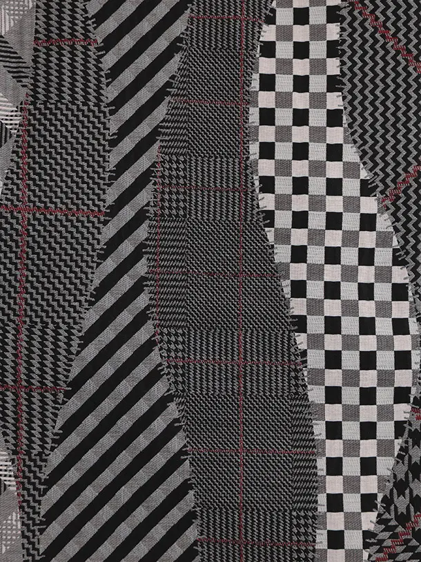 七五三レンタル(5歳男袴)X864 黒チェック×ボルドー