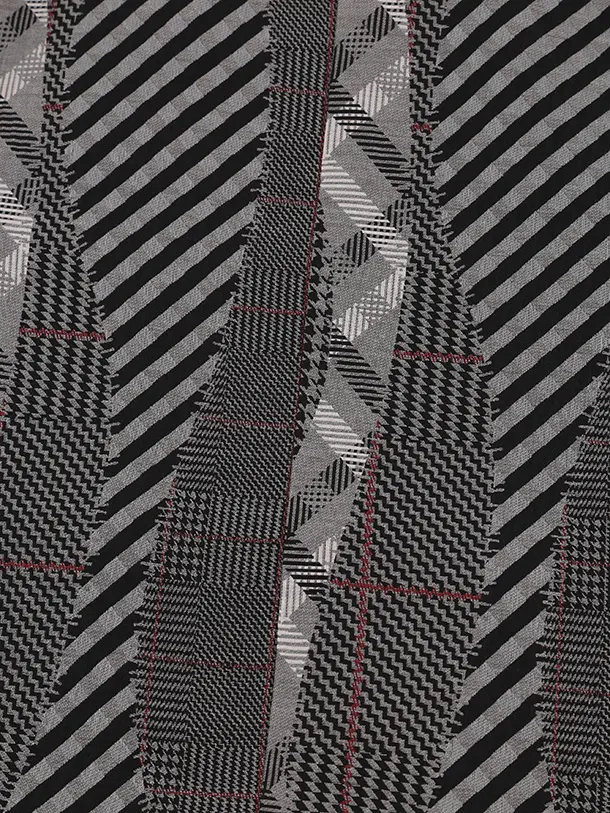 七五三レンタル(5歳男袴)X865 黒チェック×ボルドー