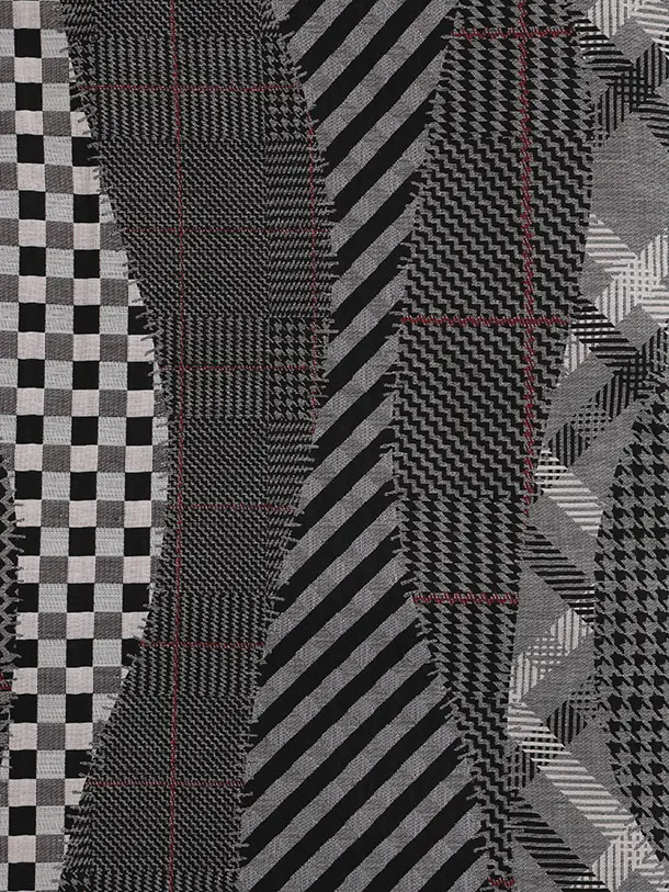 七五三レンタル(5歳男袴)X865 黒チェック×ボルドー