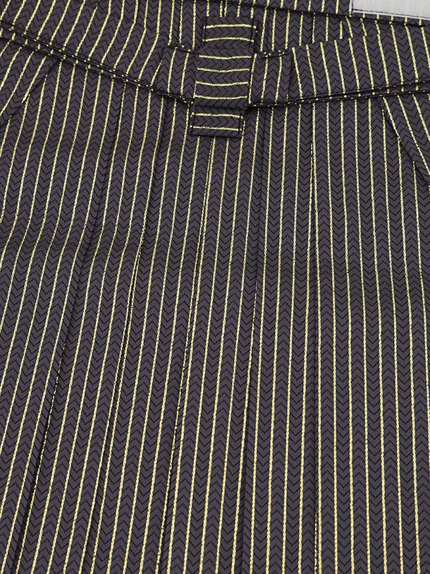 かんたん七五三(5歳男袴)X881 ピンクベージュ変わり柄×紫茶ストライプ