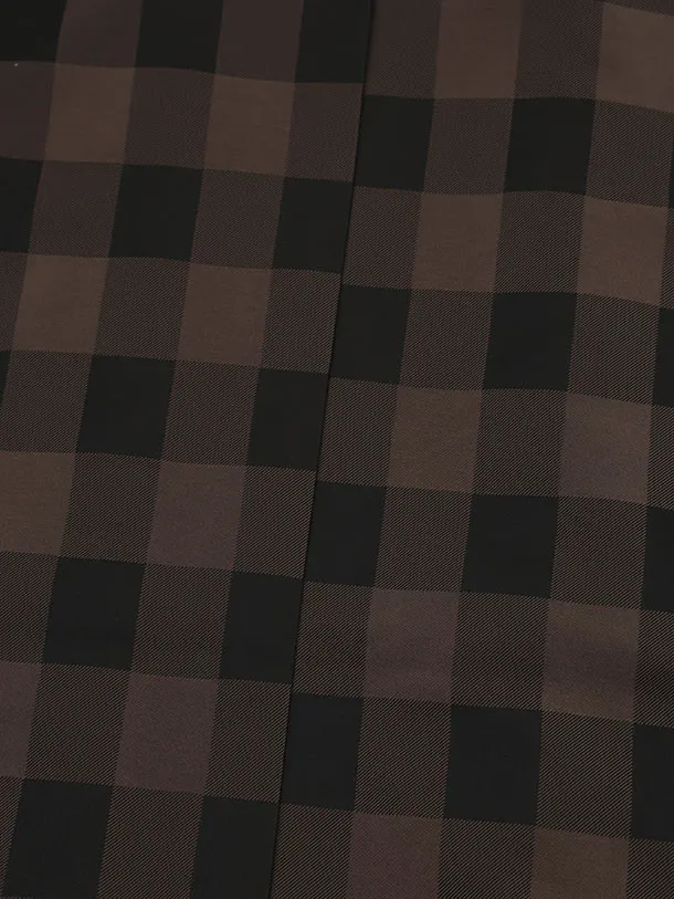 かんたん七五三(5歳男袴)X882 ブラウンチェック×黒グレー