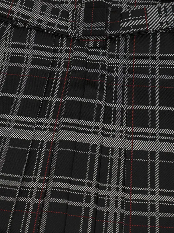 かんたん七五三(5歳男袴)X883 ブラウンチェック×黒グレーチェック