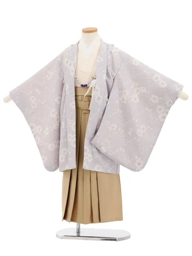 かんたん(5歳男袴)X949 KAGURA ペールパープル 月花×モカベージュ