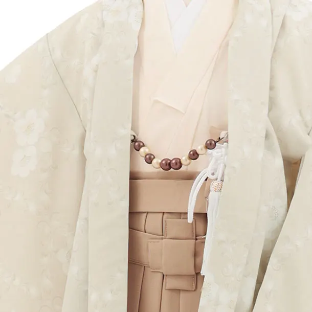 かんたん(5歳男袴)X950 KAGURA ベージュ 月花 × モカベージュ