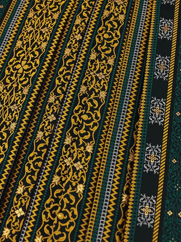 七五三(5歳男袴)X973【高級正絹】赤地 波に龍×緑金