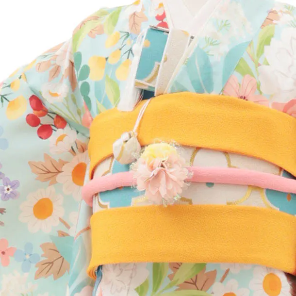 七五三(5歳女児)0661 花わらべ 水色 カラフルフラワー