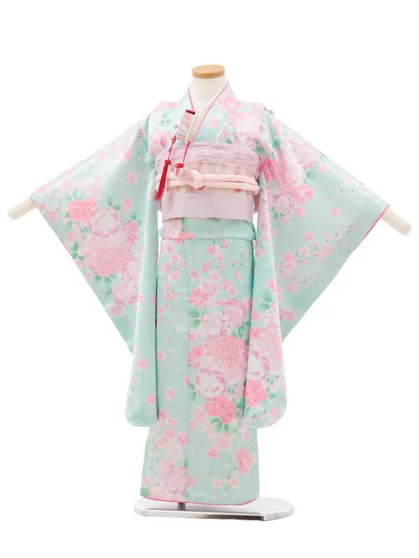 七五三(5歳女児)0664 薄ミント 花