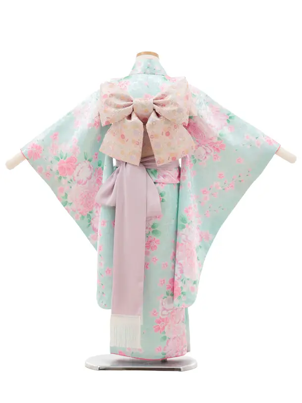 七五三(5歳女児)0664 薄ミント 花