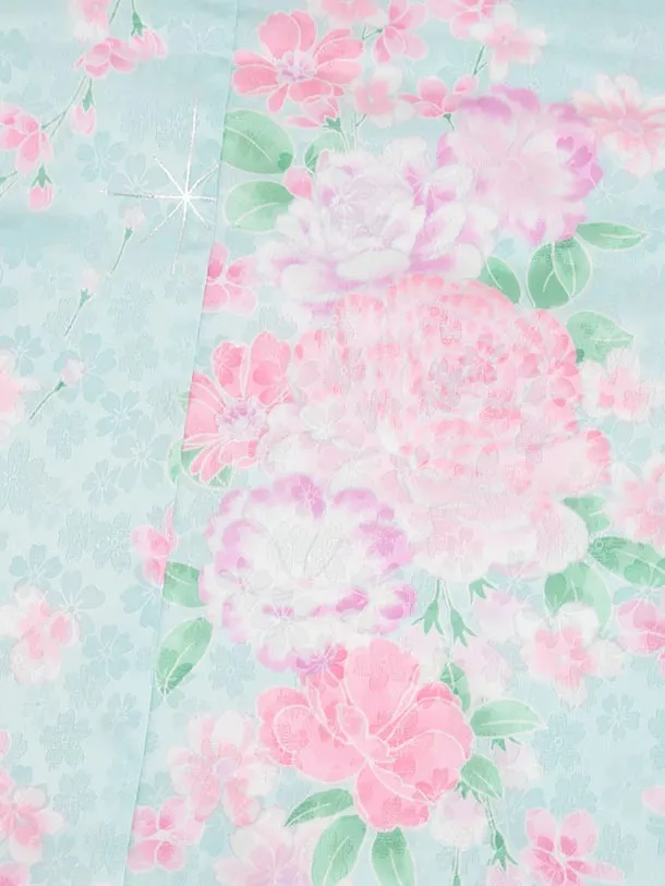 七五三(5歳女児)0664 薄ミント 花