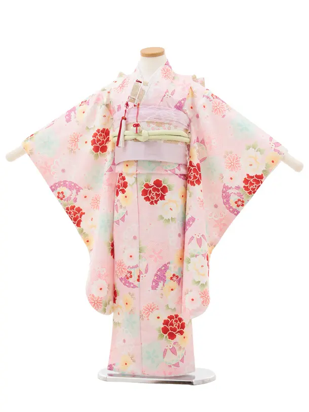 七五三(5歳女児)0666 ピンク 花づくし