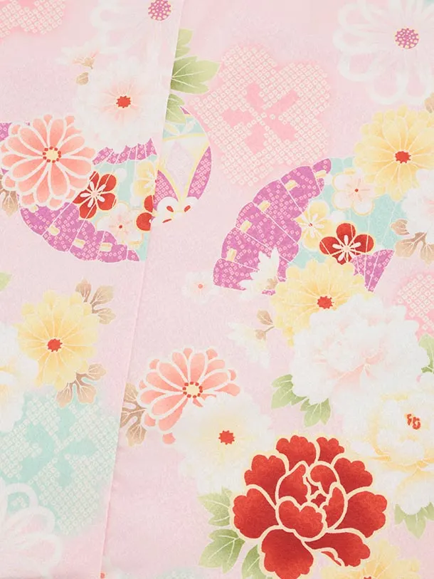 七五三(5歳女児)0666 ピンク 花づくし