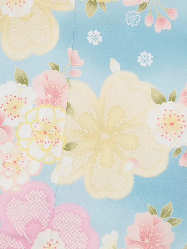 七五三(5歳女児)0668 水色 八重桜