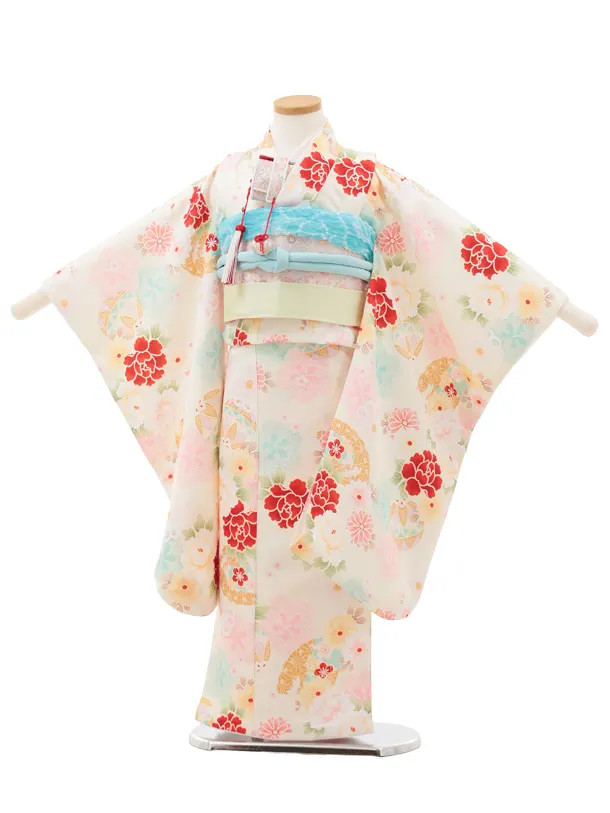 七五三(5歳女児)0669 クリーム 花づくし