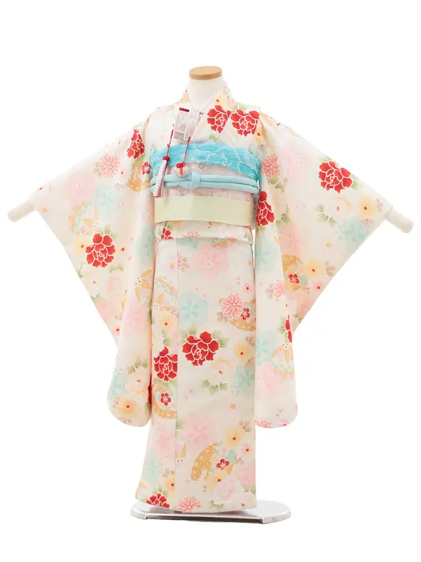 七五三(5歳女児)0669 クリーム 花づくし