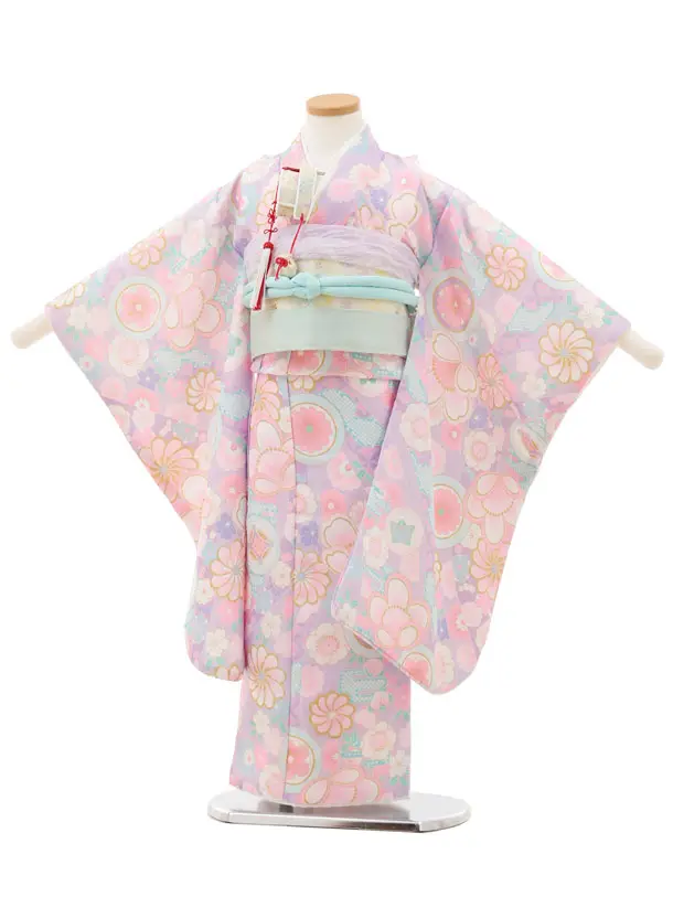七五三(5歳女児)0681 ラベンダーピンク丸紋 ねじり菊