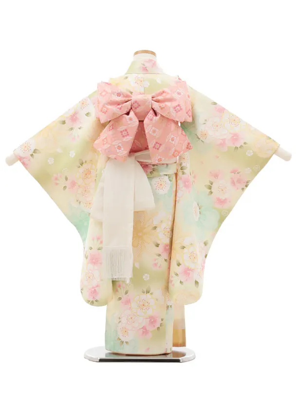 七五三(5歳女児)0683 ライムグリーン 桜