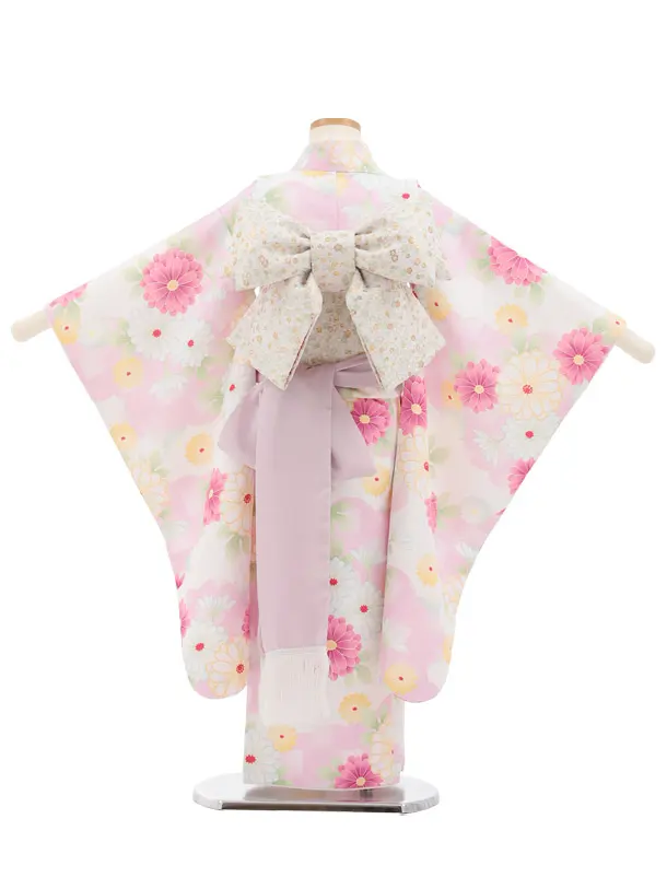 七五三(5歳女児)0695 オフ白 ピンク 小菊