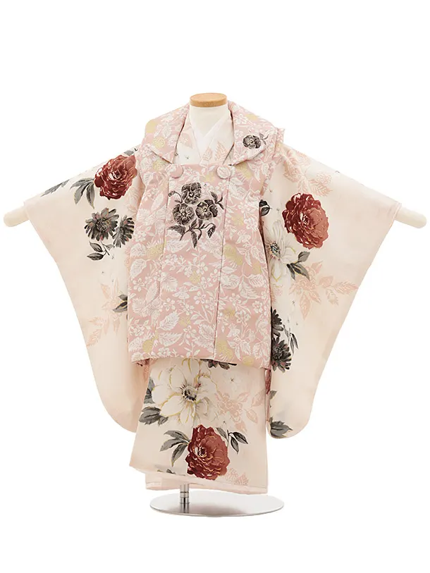 七五三4817 JILL STUART ベージュピンクパンジー×淡ピンク花