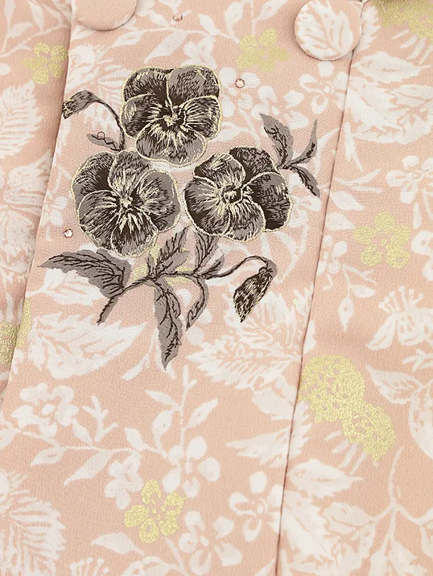 七五三4817 JILL STUART ベージュピンクパンジー×淡ピンク花