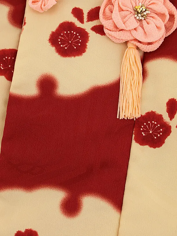 七五三レンタル(3歳女児被布)4819 京舞 赤×水色古典