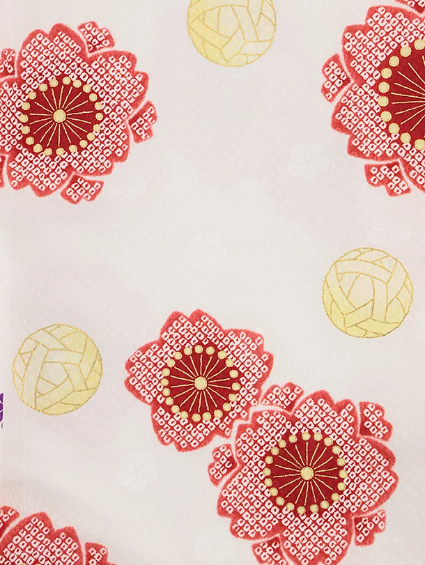 七五三レンタル(3歳女児被布)4833 白地桜×白地桜鞠