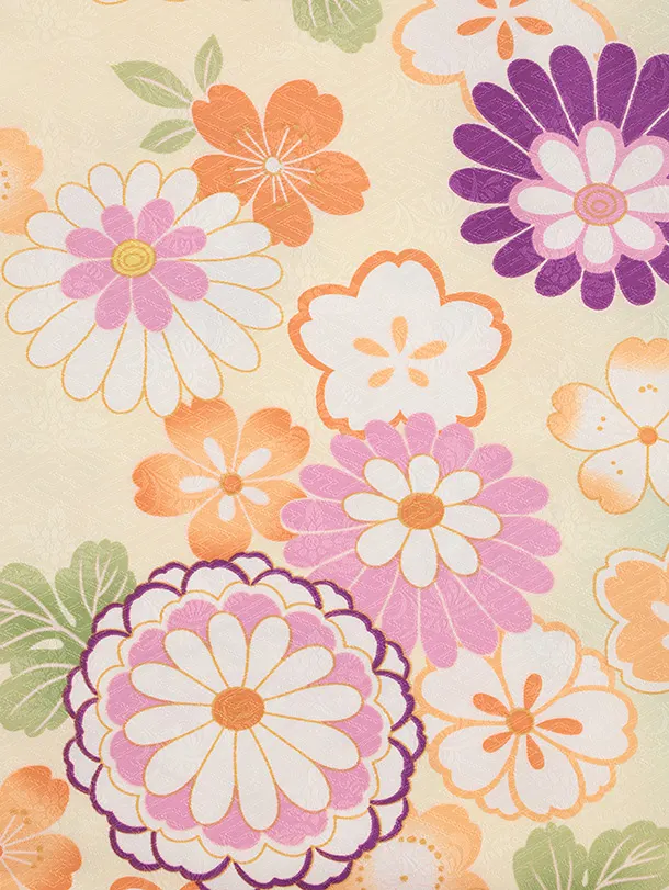七五三レンタル(3歳女児被布)4876 白花刺繍×クリームグリーンぼかし菊