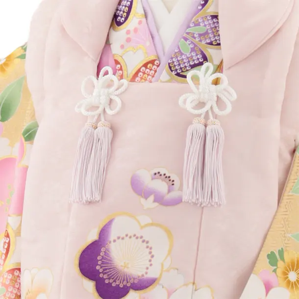 七五三レンタル(3歳女児被布)4888 ピンク×ベージュ地桜