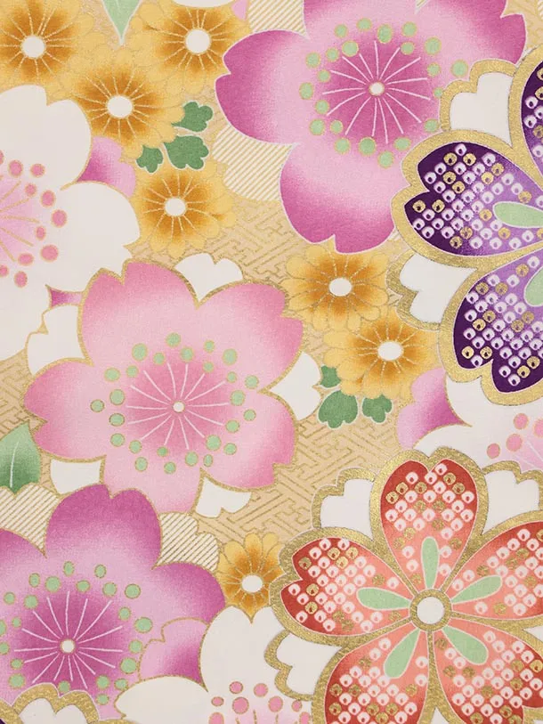 七五三レンタル(3歳女児被布)4895 ピンク×ベージュ地桜