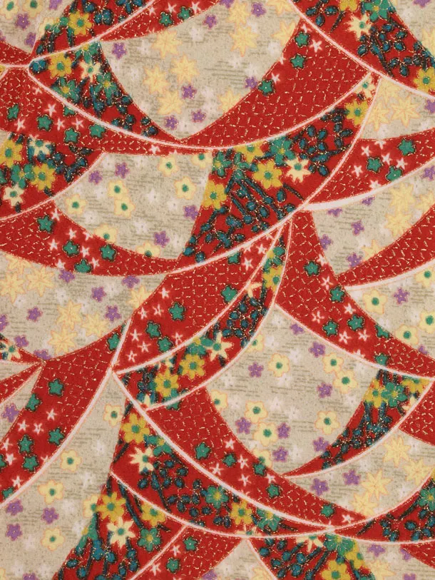 七五三レンタル(3歳女児被布)4906 アイボリー×赤和柄小花