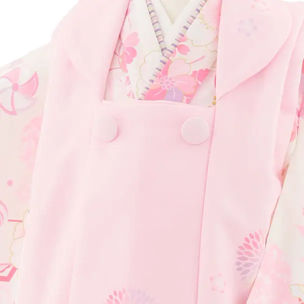 七五三レンタル(3歳女児被布)4930 KAGURA ピンク×オフホワイト桜