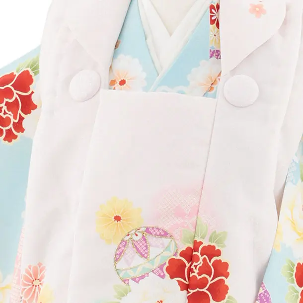 七五三レンタル(3歳女児被布)4941 薄ピンク×水色 鞠と古典花