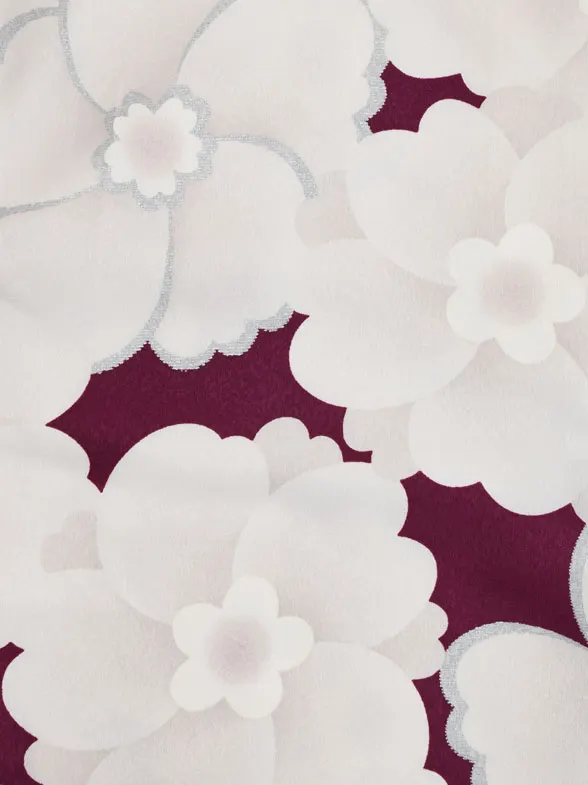 七五三レンタル(3歳女児被布)4951 白×紫 レトロフラワー