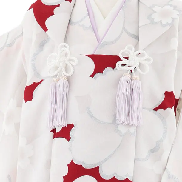 七五三レンタル(3歳女児被布)4954 赤×ピンク レトロフラワー