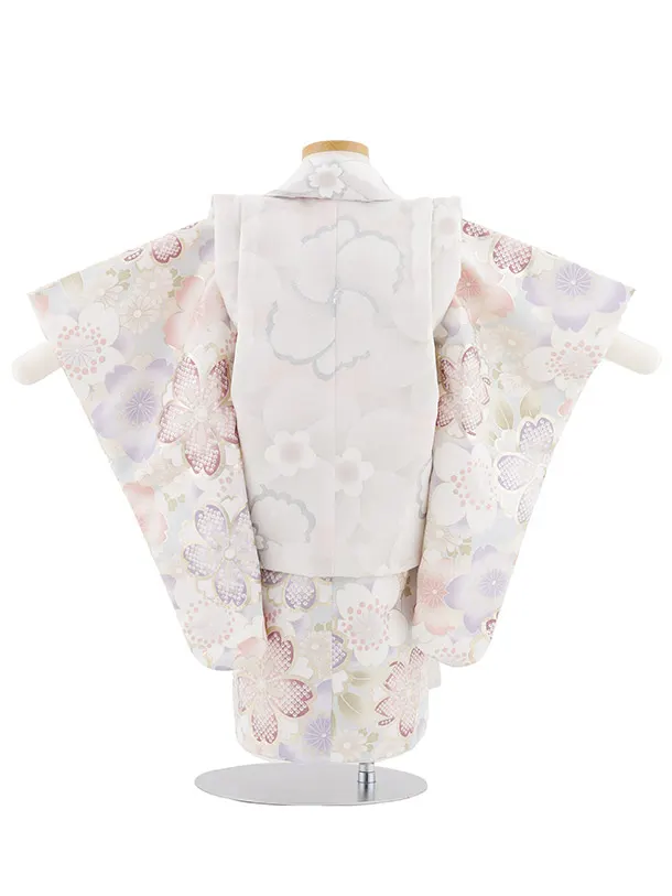 七五三レンタル(2歳女被布)4995 薄ピンク×水色 桜