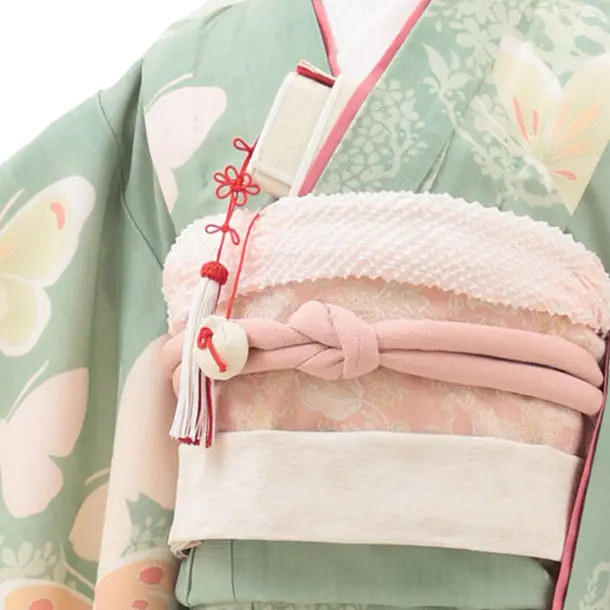 七五三レンタル(7歳女の子結び帯)7296 JILL STUART 蝶々 薄緑