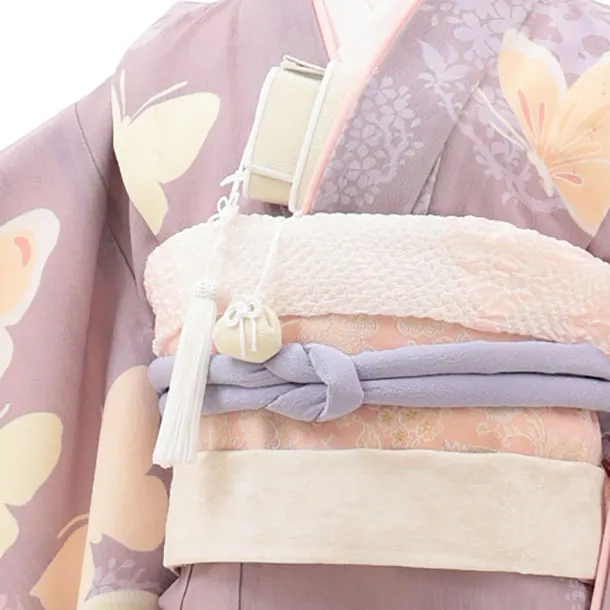 七五三レンタル(7歳女の子結び帯)7297 JILL STUART 蝶々 薄紫