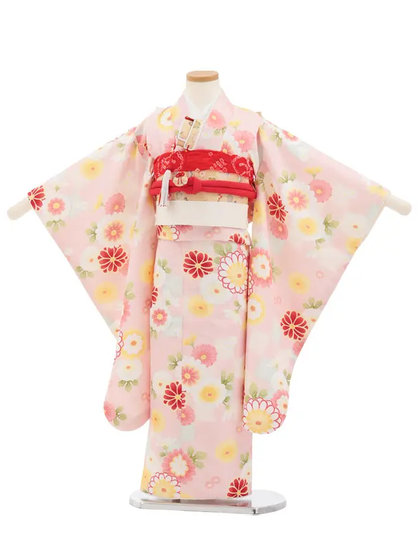 七五三(5歳女児)M002 サーモンピンク 小菊