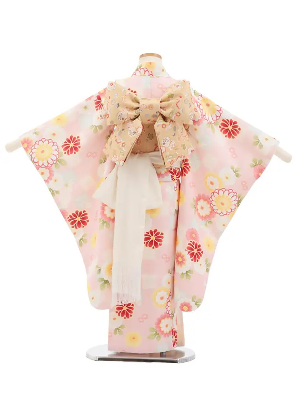 七五三(5歳女児)M002 サーモンピンク 小菊