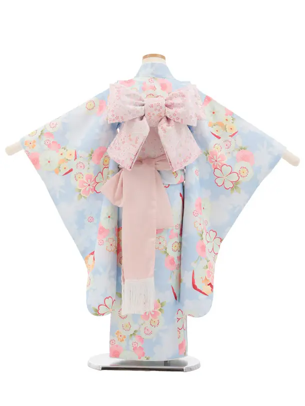 七五三(5歳女児)M004 水色 貝合せ桜
