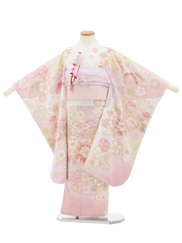 七五三(5歳女児)M011 白 ぼたん貝桶 吉祥文様