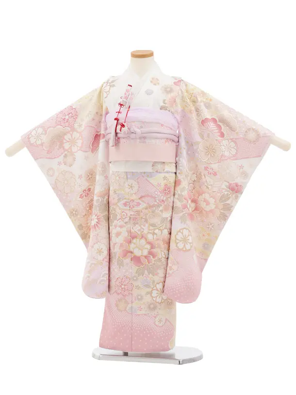 七五三(5歳女児)M011 白 ぼたん貝桶 吉祥文様